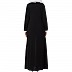 Embroidered Double layered Abaya- Black-White Embroidered Double layered Abaya- Black-White
